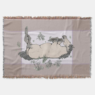 Whimsical Horse Lover Equestrian Gift Floral Froli Throw Blanket