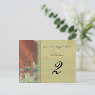 Whimsical Horse Wedding Table Number Cards