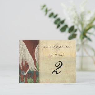 Whimsical Horse Wedding Table Number Cards