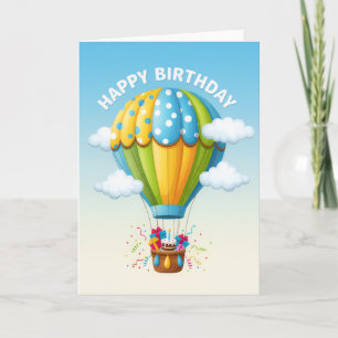 Whimsical Hot Air Balloon Birthday Card