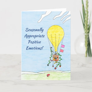 Whimsical Hot Air Balloon Holiday Card