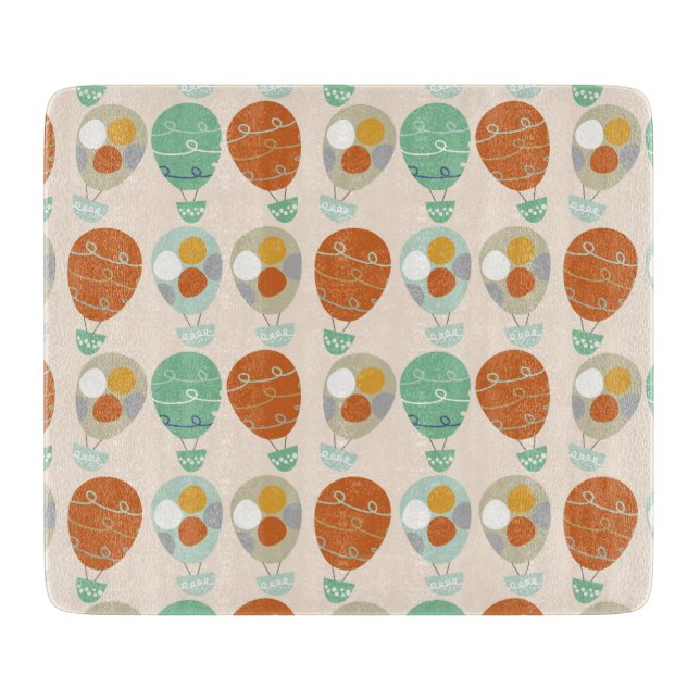 Whimsical Hot Air Balloons Cutting Board (Front)
