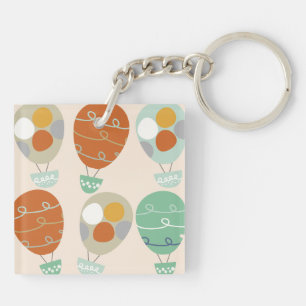 Whimsical Hot Air Balloons Key Ring
