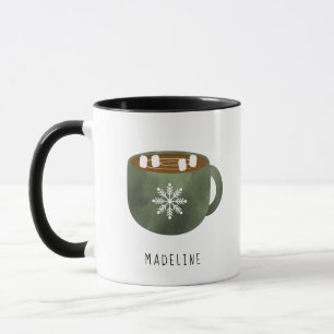 Whimsical Hot Cocoa Snowflake Coffee  Mug