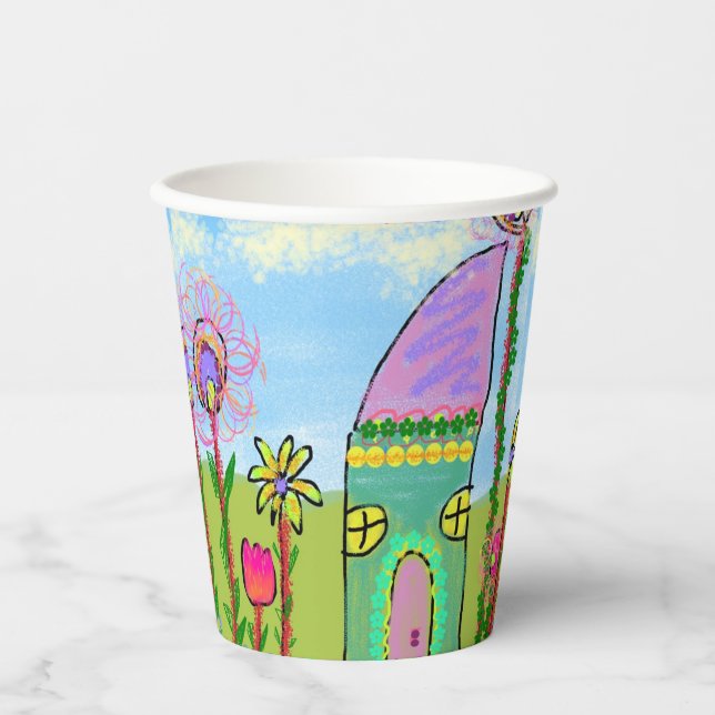 Whimsical House Paper cup (Front)
