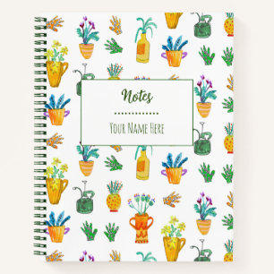 Whimsical House Plants Cute Boho Hand-Illustrated Notebook