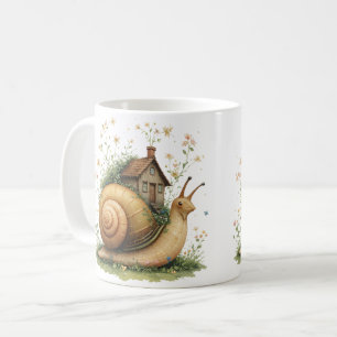 Whimsical House Snail Cottage Cottagecore Nature Coffee Mug