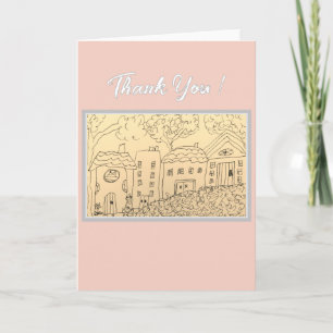 Whimsical Houses Thank You Card