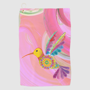 Whimsical Hummingbird          Golf Towel