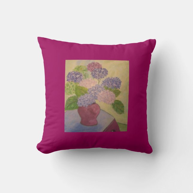 Whimsical Hydrangea Cushion (Front)