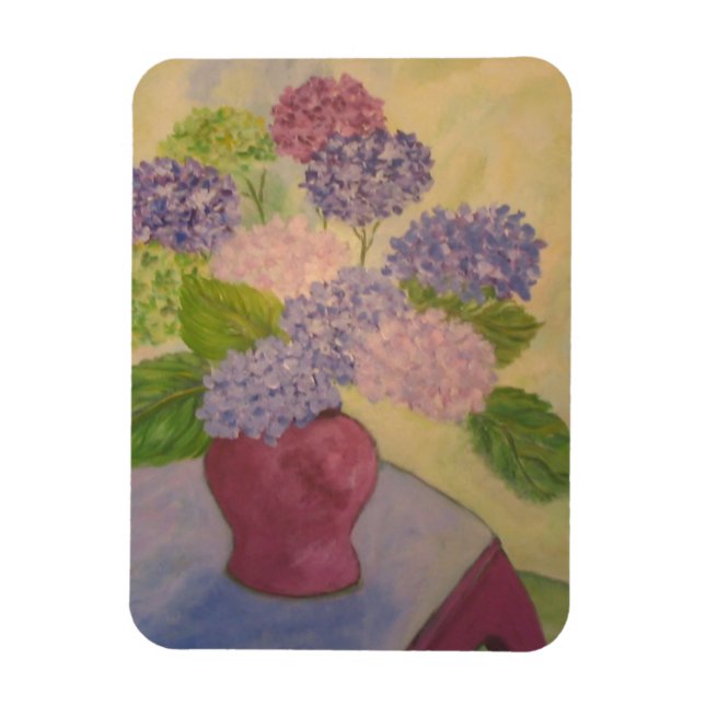 Whimsical Hydrangea Magnet (Vertical)