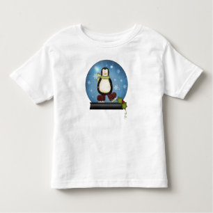 Whimsical Ice Skating Penguin Snowglobe Toddler T-Shirt