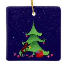 Whimsical Iguana Oh Christmas Tree 