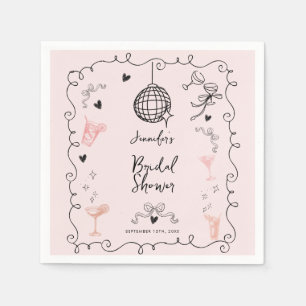 Whimsical Illustrated Bridal Shower Napkin