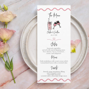 Whimsical Illustrated   Retro Wedding  Menu