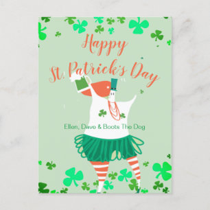 Whimsical Illustrated St. Patrick's Day Holiday Postcard