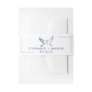 Whimsical Illustrated Wedding Invitation Belly Band