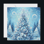Whimsical Impressionistic Christmas Tree Blue Holiday Card<br><div class="desc">Whimsical Impressionistic Christmas Tree Blue</div>