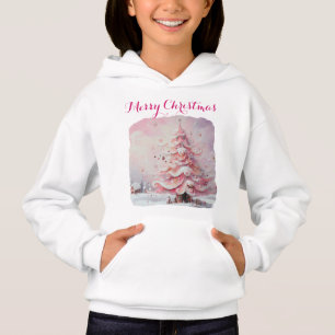 Whimsical Impressionistic Christmas Tree Pink