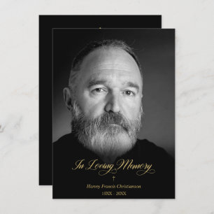 Whimsical In Loving Memory Photo Funeral Service Card