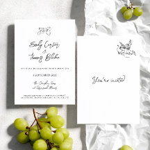 Whimsical Ink Hand Drawn Illustration Wedding