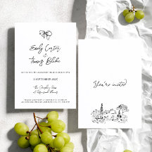Whimsical Ink Hand Drawn Illustration Wedding