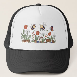 Whimsical insects trucker hat