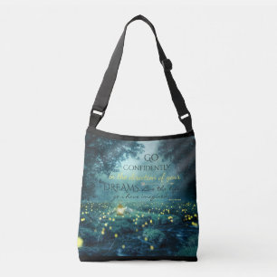 Whimsical Inspiring Dreams Quote Crossbody Bag