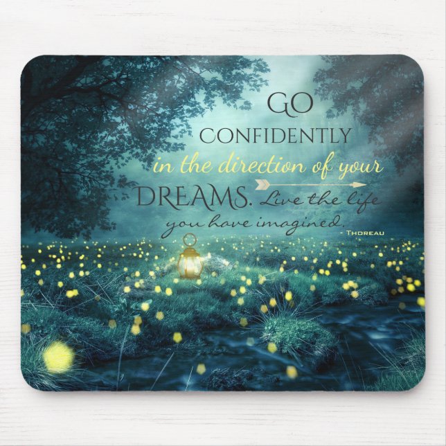 Whimsical Inspiring Dreams Quote Mouse Pad (Front)