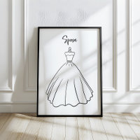 Whimsical Italian Bride Wedding Dress Art