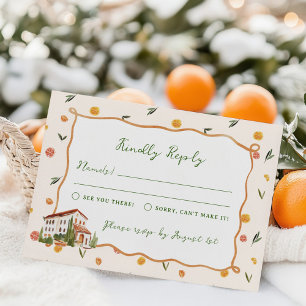 Whimsical Italian Citrus Wedding RSVP Card