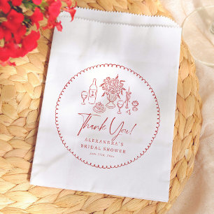 Whimsical Italian Pizza & Wine Bridal Shower Favour Bag