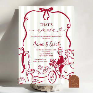 Whimsical Italy That's Amore Engagement Party Invitation
