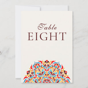 Whimsical Ivory Floral Border Wedding Table Number