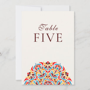 Whimsical Ivory Floral Border Wedding Table Number