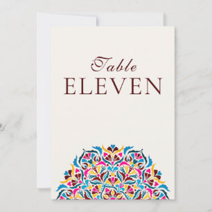 Whimsical Ivory Floral Border Wedding Table Number