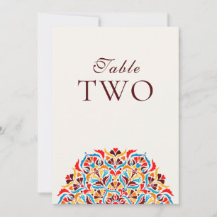 Whimsical Ivory Floral Border Wedding Table Number