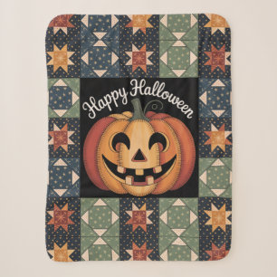 Whimsical Jack-O'-Lantern Quilt Blanket Cosy