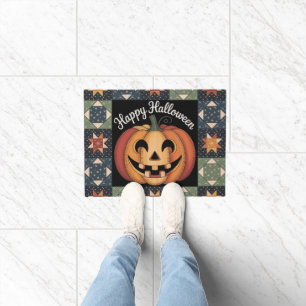 Whimsical Jack-O'-Lantern Quilt Blanket Cosy Doormat