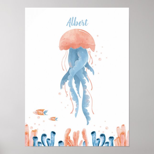 Whimsical Jellyfish Lullaby Customisable Poster (Front)