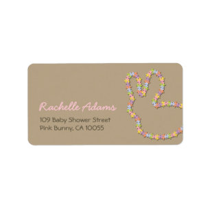 Whimsical Jigsaw Bunny Baby Shower Address Labels