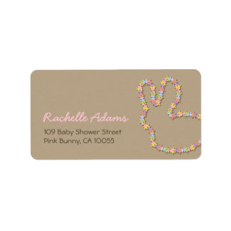 Whimsical Jigsaw Bunny Baby Shower Address Labels