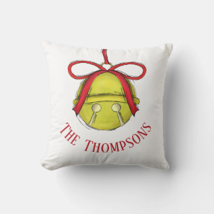 Whimsical Jingle Ornament Cute Holiday Christmas Cushion