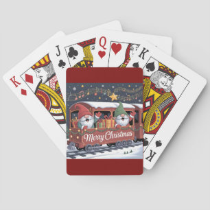 Whimsical Jolly Gnomes Musical Express Playing Cards