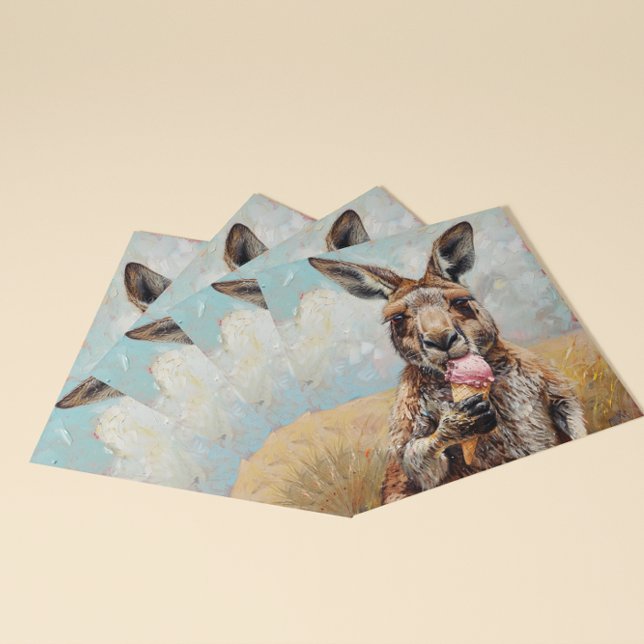 Whimsical Kangaroo Eating Ice Cream Customisable  Invitation (Creator Uploaded)