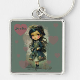Whimsical Kawaii Fairy Tale Girl Key Ring