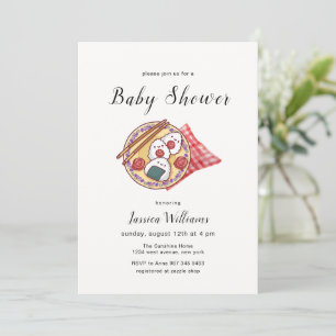 Whimsical Kawaii Janpanese Onigiri Baby Shower Invitation