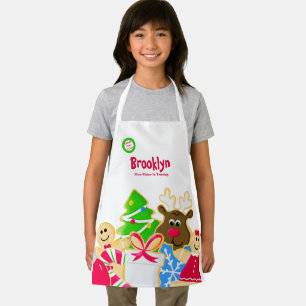 Whimsical Kids Christmas Baking Cookie Exchange Apron