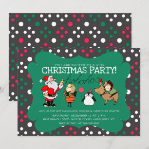 Whimsical Kids Christmas Party Invitation