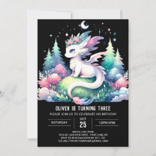 Whimsical Kids Dragon Birthday Invitation
